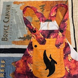 iHeartRaves Pink and Orange Flame-Print Overalls